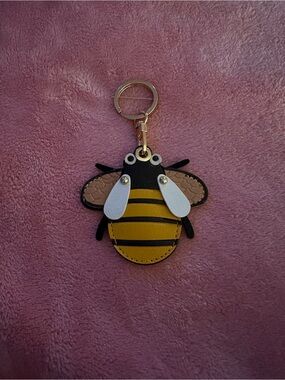 Leather Bee AirTag keychain or bag charm